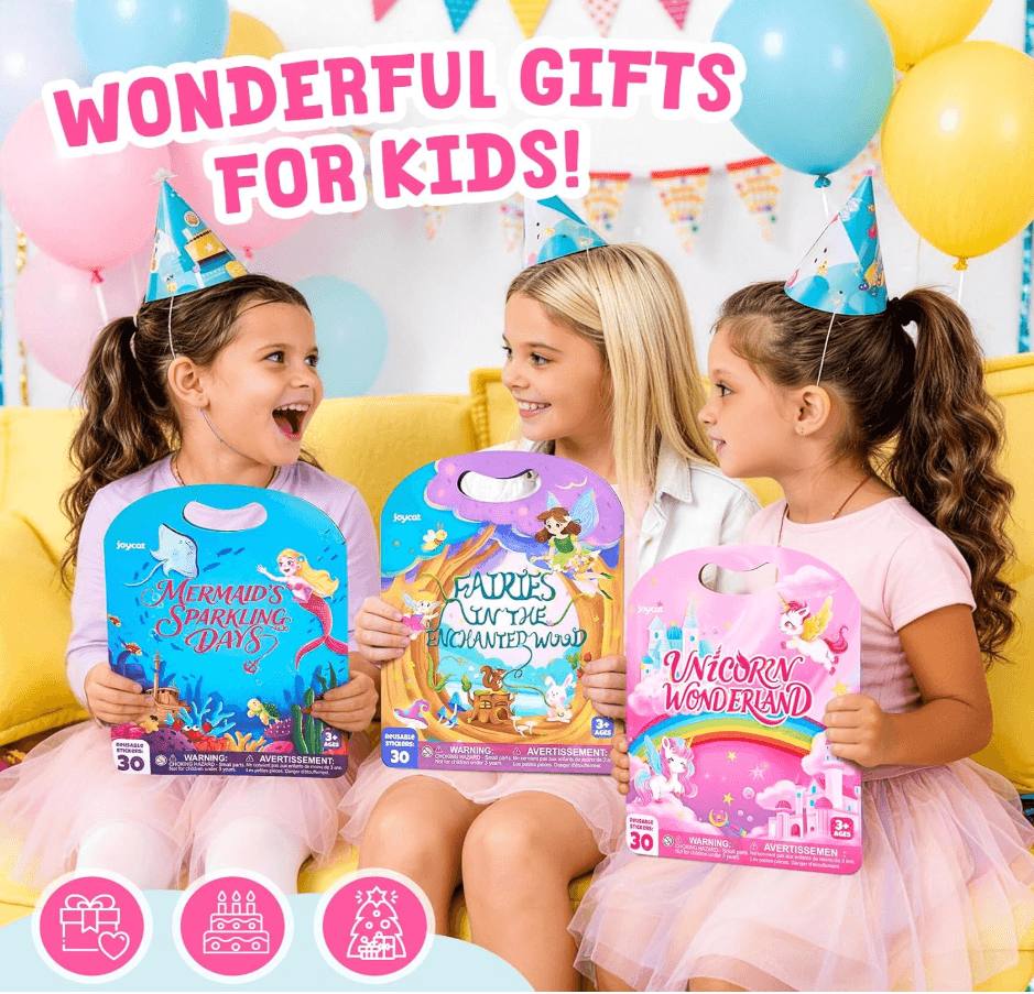 JoyCat Reusable Sticker Book 3 set (Unicorn, Mermaid, Fairies) 3